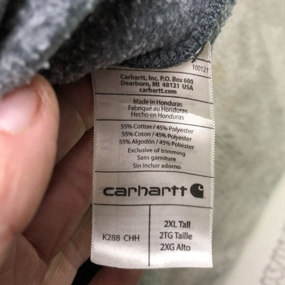 Carhartt Mens Hoodie Sweatshirt Size 2XLT Pullover Fleece Original Fit K288 CHH - Picture 6 of 12